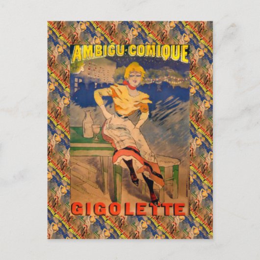 adverteren, Ambigu Comique, Gigolette Briefkaart (Voorkant)