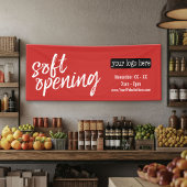 Adverteren bij zachte opening - Logo en details to Spandoek