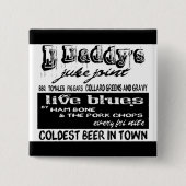  Adverteren Blues Music Pin Vierkante Button 5,1 Cm (Voorkant)