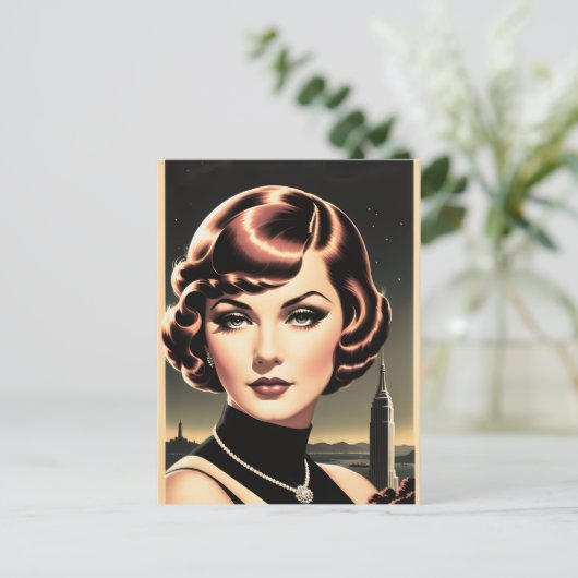 Adverteren briefkaart voor een  kapper (Staand voorkant)