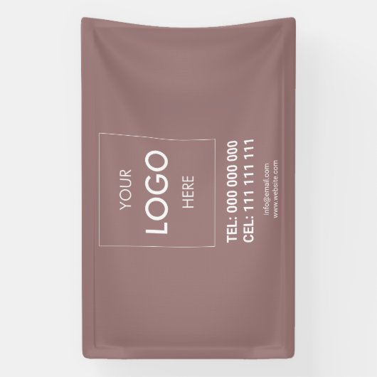 Adverteren Business Logo Brown Spandoek (Verticaal)