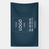 Adverteren Business Logo Navy Spandoek (Verticaal)
