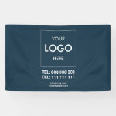 Adverteren Business Logo Navy Spandoek (Horizontaal)