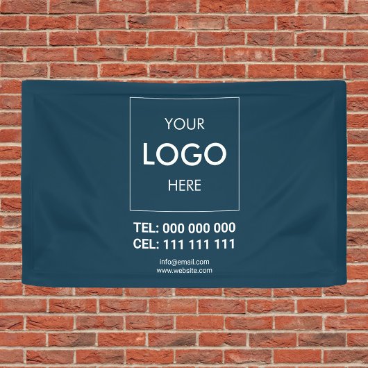 Adverteren Business Logo Navy Spandoek