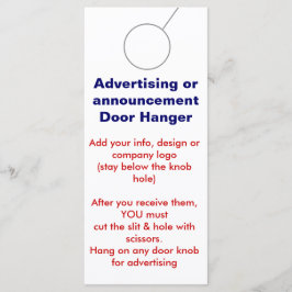 Adverteren DEUR HANGER-labels
