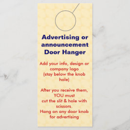 Adverteren DEUR HANGER-labels