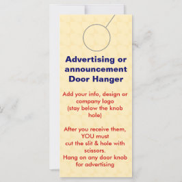 Adverteren DEUR HANGER-labels