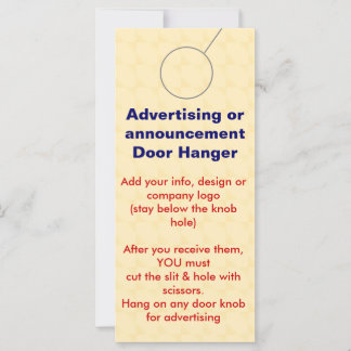 Adverteren DEUR HANGER-labels