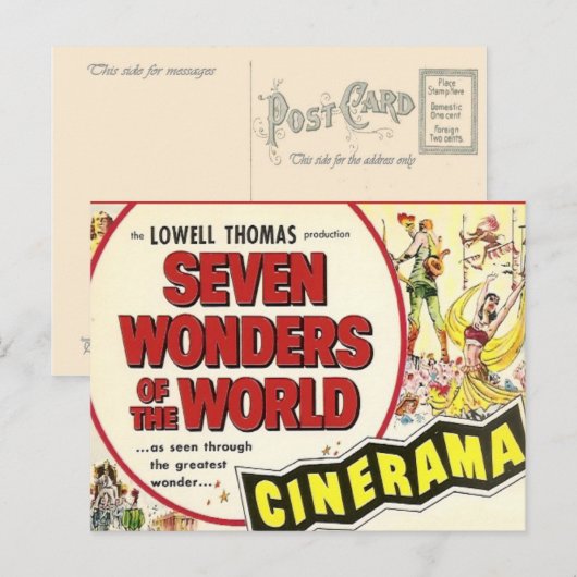  adverteren, film; Seven Wonders Briefkaart (Voorkant / Achterkant)