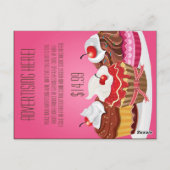 Adverteren Kaart Blonde Baker op Pink Cup Cakes (Achterkant)