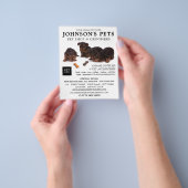 Adverteren klappups, huiswinkel en brommers flyer (Hand)