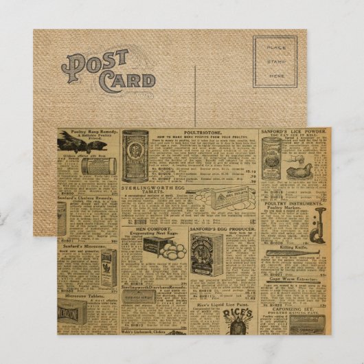  Adverteren krant Chicken Farmer Briefkaart (Voorkant / Achterkant)