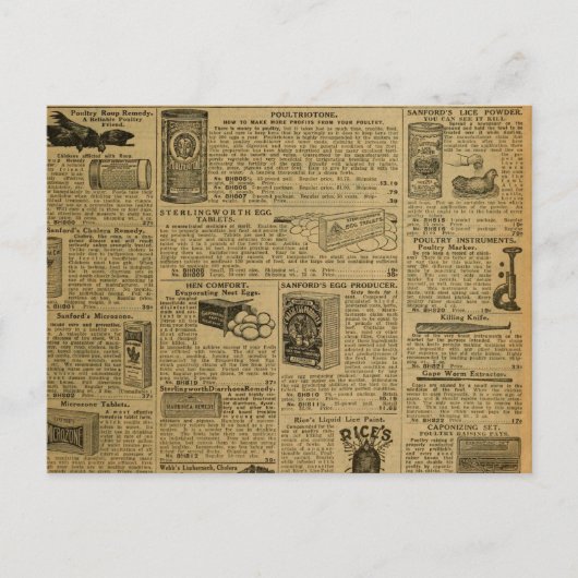 Adverteren krant Chicken Farmer Briefkaart (Voorkant)