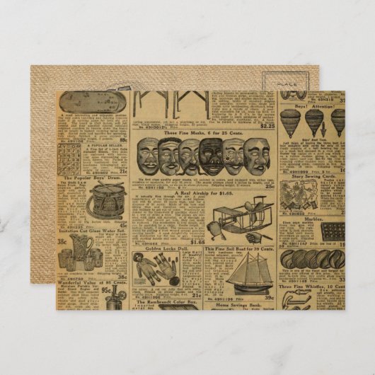  Adverteren krantenspeelgoed Briefkaart (Voorkant / Achterkant)