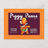  Adverteren label Piggy Pears Medford OR Feestdagenkaart (Voorkant)