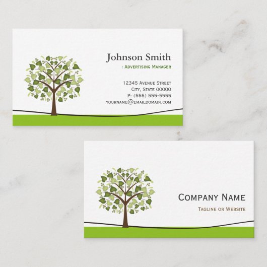 Adverteren Manager - Elegant Wish Tree Visitekaartje (Voorkant / Achterkant)