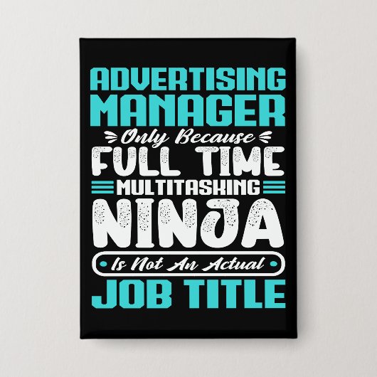 Adverteren Manager Functietitel Beroepsvaardighede Button (Voorkant)