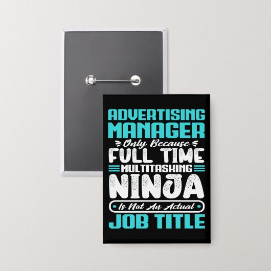 Adverteren Manager Functietitel Beroepsvaardighede Button (Voorkant / Achterkant)
