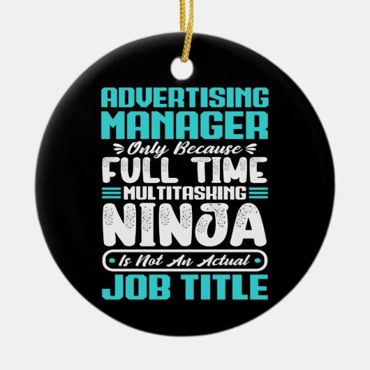 Adverteren Manager Functietitel Beroepsvaardighede Keramisch Ornament (Voorkant)