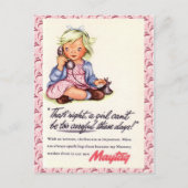  adverteren, Maytag, kleine meisjestelefoon Briefkaart (Voorkant)