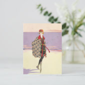  Adverteren - Meisje op strand Briefkaart (Staand voorkant)