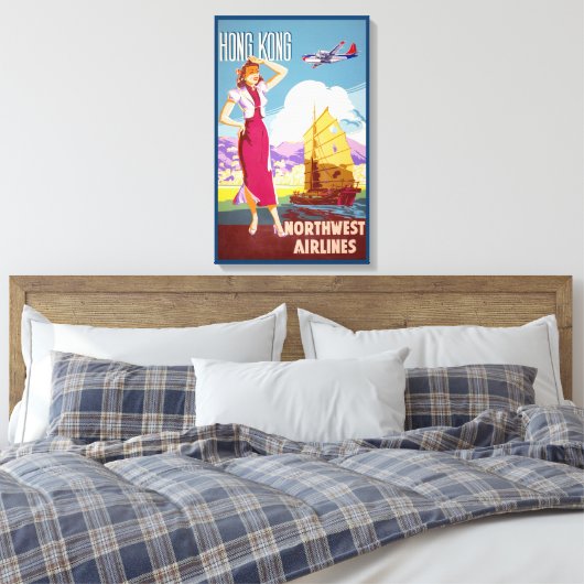  Adverteren Northwest Airlines-Poster Canvas Afdruk (Insitu (Slaapkamer))