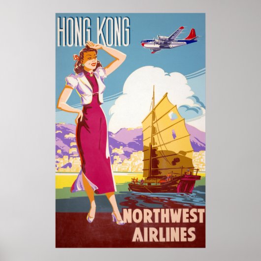 Adverteren Northwest Airlines-Poster Poster (Voorkant)