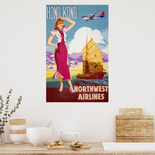 Adverteren Northwest Airlines-Poster Poster (Keuken)