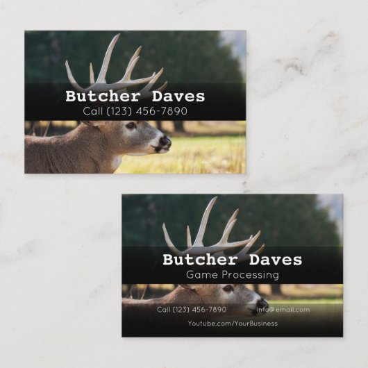 Adverteren over Game Deer Animal Processing Compan Visitekaartje (Voorkant / Achterkant)