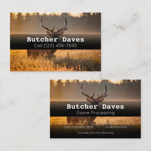 Adverteren over Game Deer Animal Processing Compan Visitekaartje (Voorkant / Achterkant)