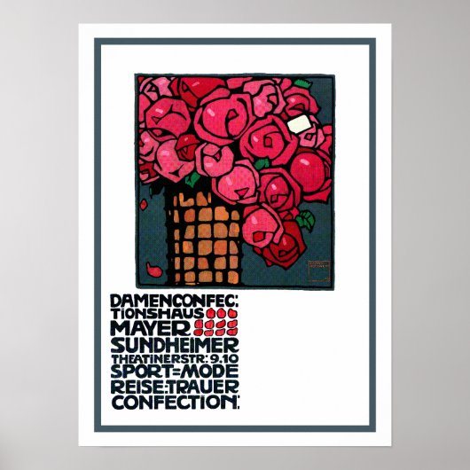  Adverteren Poster: Rozen - Ludwig Hohlwein Poster (Voorkant)