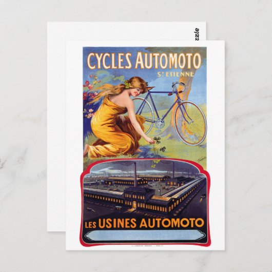 Adverteren Poster van de AutoCycli 1914  Briefkaart (Voorkant / Achterkant)