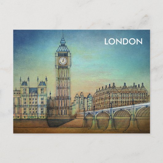  Adverteren reisgids naar Londen Engeland Briefkaart (Voorkant)