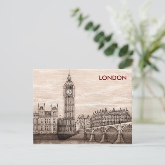  Adverteren reisgids naar Londen Engeland Briefkaart (Staand voorkant)