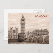  Adverteren reisgids naar Londen Engeland Briefkaart (Voorkant / Achterkant)