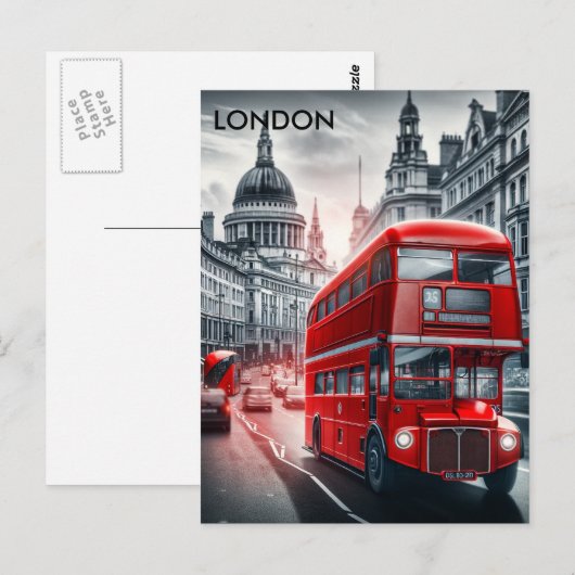  Adverteren reisgids naar Londen Engeland Briefkaart (Voorkant / Achterkant)