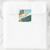  adverteren, RMS Queen Mary Vierkante Sticker (Tas)