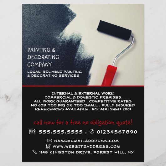 Adverteren rode verf, verf en decorator flyer (Voorkant)