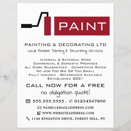 Adverteren rode verf, verf en decorator flyer (Voorkant)