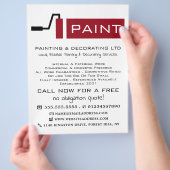 Adverteren rode verf, verf en decorator flyer (Hand)
