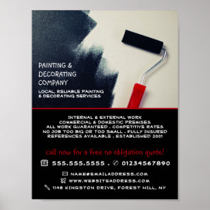 Adverteren rode verf, verf en decorator poster