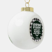 Adverteren Student Slaap Geld Leven Wit Plaid Keramische Bal Ornament (Links)