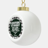 Adverteren Student Slaap Geld Leven Wit Plaid Keramische Bal Ornament (Rechts)