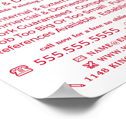 Adverteren verf-roller, verf- en decorator poster (Hoek)