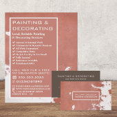 Adverteren verfbeklede wand, schilder en decorator flyer