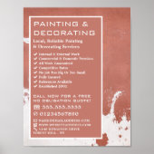 Adverteren verfbeklede wand, schilder en decorator poster (Voorkant)