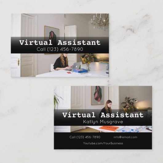 Adverteren Virtual Assistant Gig Visitekaartje (Voorkant / Achterkant)