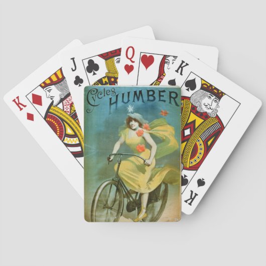 Adverteren voor 'Humber Cycles' (kleurenlitho) Speelkaarten (Achterkant)