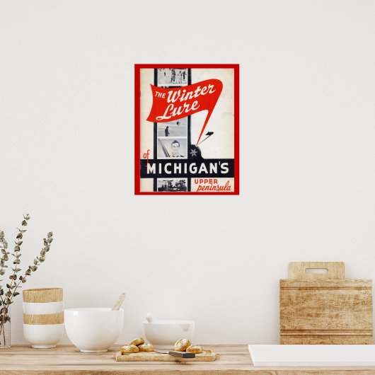 adverteren, winterlure van Michigans Poster (Keuken)
