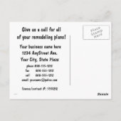 Advertisatie verwijderen van contractanten briefkaart (Achterkant)